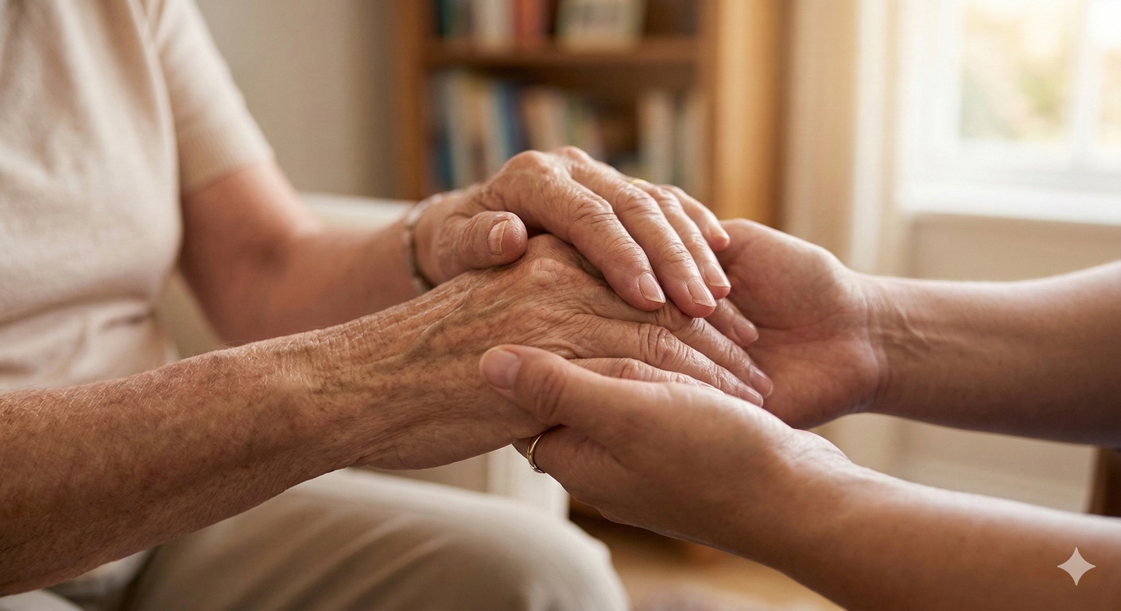 Caregiver and client sharing a meaningful moment
